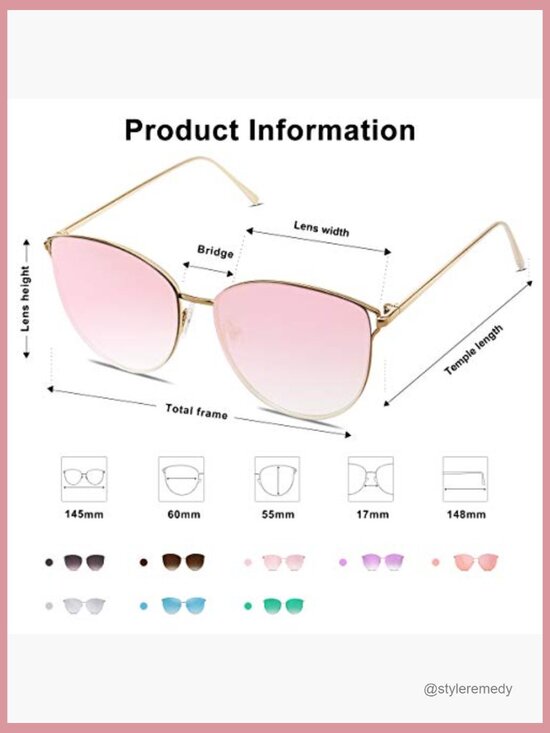 Metal Frame Mirrored Flat Lens Sunglasses UV400 Protection main image 5
